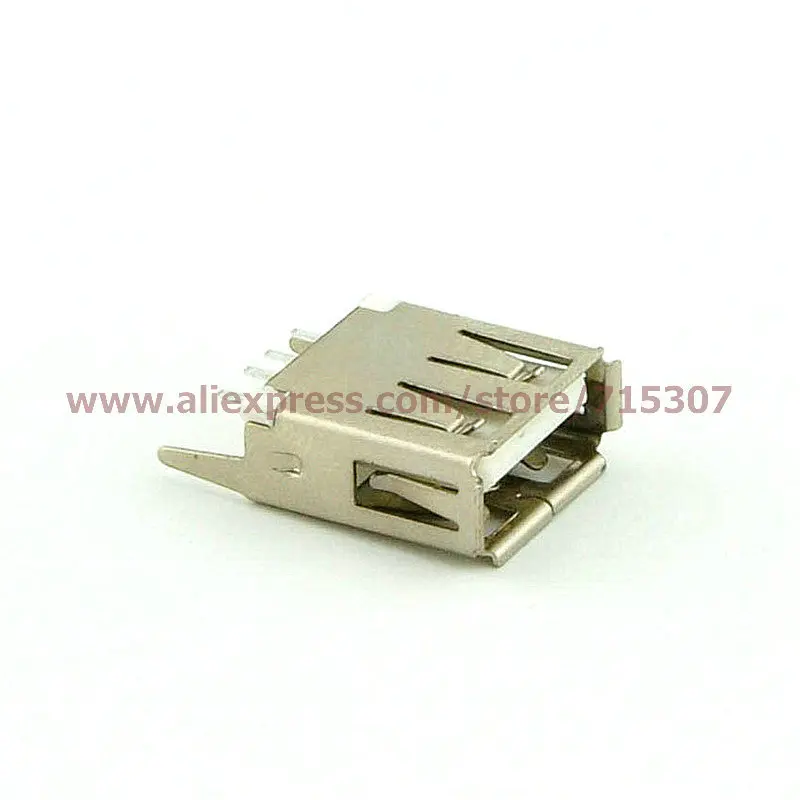 BAGUIO STORE 100PCS/LOT A female USB socket USB-A type connector female 90 degrees straight leg BAGUIO STORE 100PCS/LOT A female USB socket USB-A type connector female 90 degrees straight leg