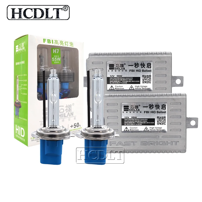 HCDLT Car Headlight Kit Xenon H7 55W 5500K Fast Bright HID H1 H7 H11 HB3 HB4 D2H Xenon Bulb Kit 55W Quick Start Ballast Reactor (8)