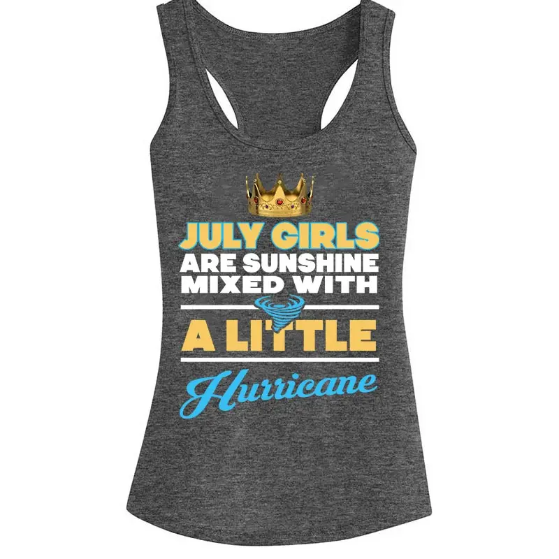 

2019 hot woman top tanks July Girls print cotton female tops EU size