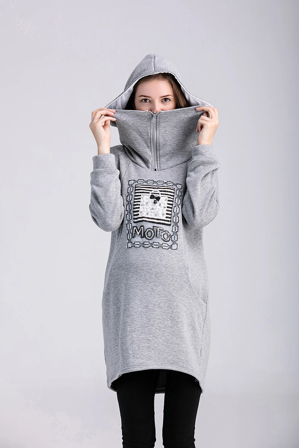 

New 2017 Autumn And Winter Women Maternity Hoodie Casual Hips Long Style Hooded Lady Thickening Hoodie