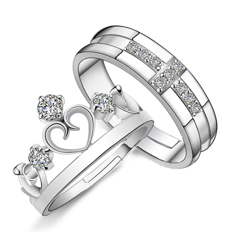Js Cheap Korean 925 Silver King Queen Princess Couple Crown Shaped Ring Women Rhinestone Crystal Cross Js Cheap Korean 925 Silver King Queen Princess Couple Crown Shaped Ring Women Rhinestone Crystal Cross