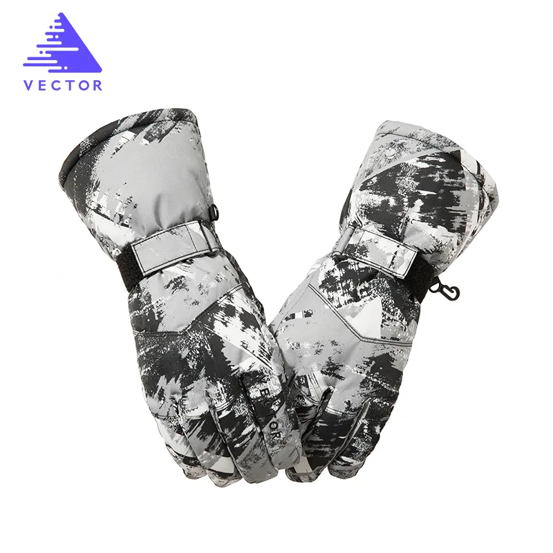 Векторные водонепроницаемые лыжные перчатки для мужчин и женщин, теплые лыжные перчатки для сноуборда, снегохода, езды на мотоцикле, зимние уличные снежные перчатки