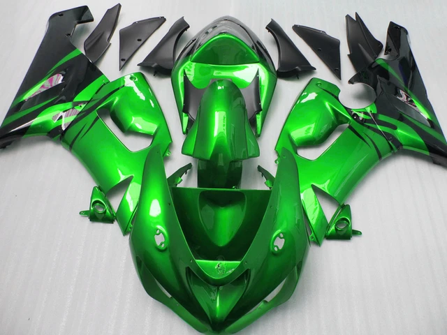 Kit de carenagem personalizado como você precisa, para kawasaki ninja zx6r 2005, 2006, zx 6r 636, 05, 06, peças verdes 3