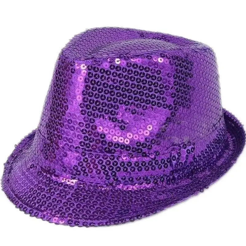 Men Women Glitter Sequin Fedora Trilby 