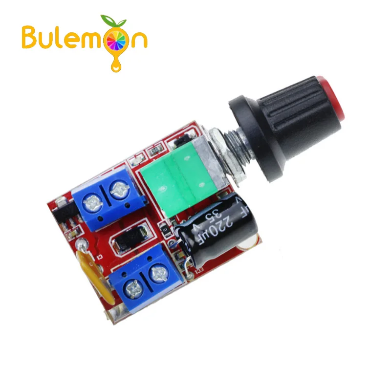 

Mini DC Motor PWM Speed Controller 3V-35V Speed Control Switch LED Dimmer 5A