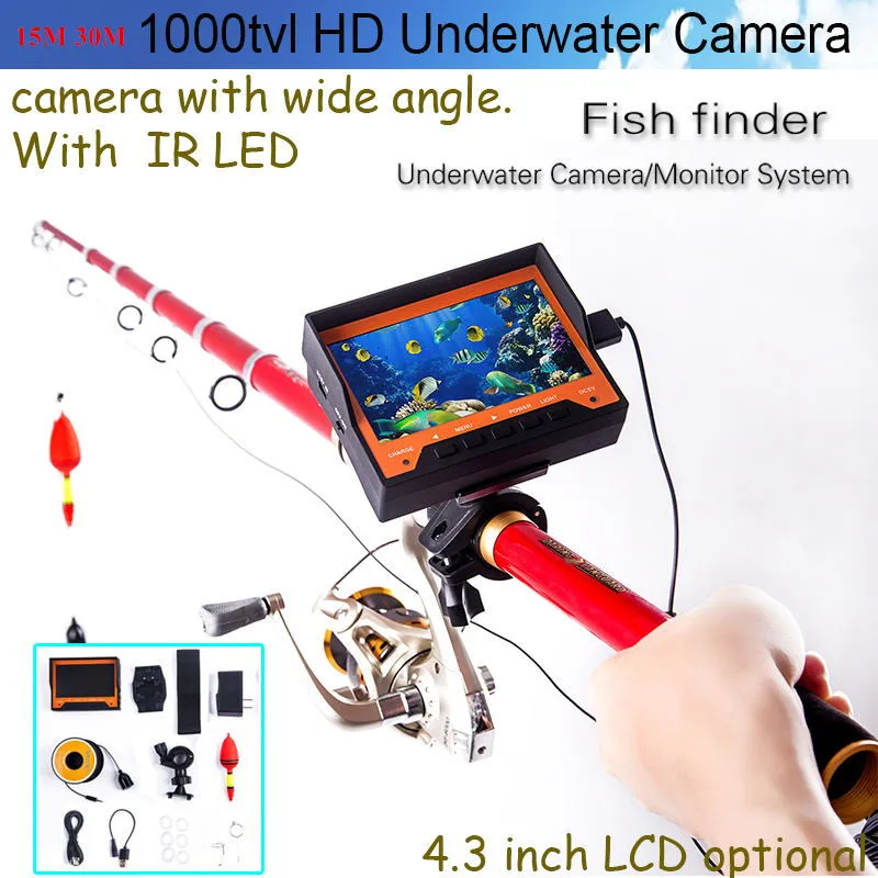 

Fish Finder Video Fish Camera Underwater Ice Fishing 4.3" LCD Monitor Wearable FishFinder 8 LED Night Vision 30M For Fishing