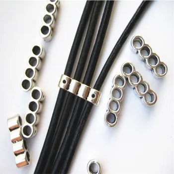 

10pcs 4 Holes Slider Spacers Beads For 3mm Round Leather Cord