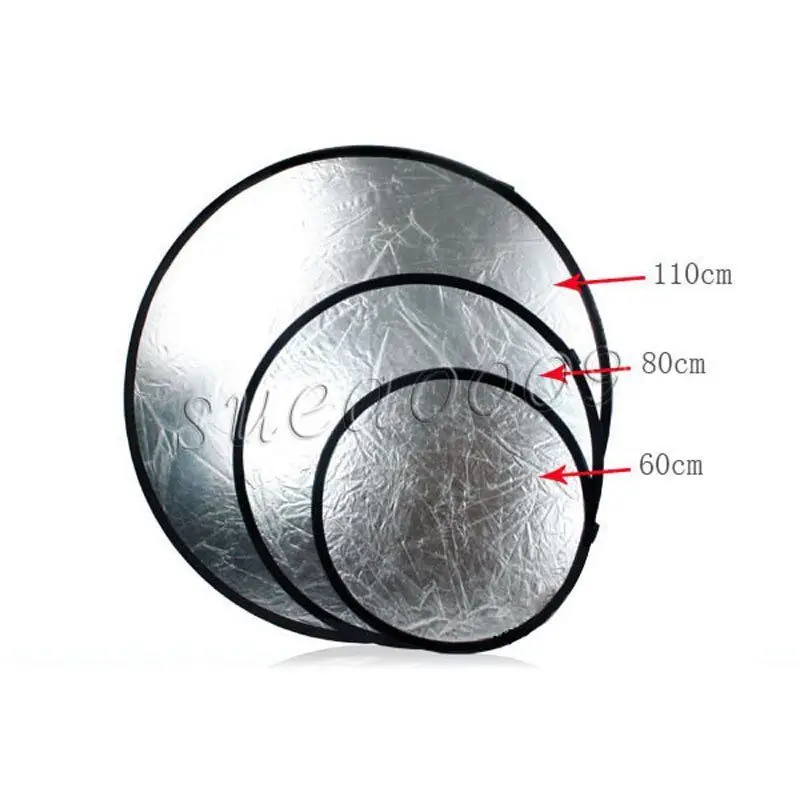 SUPON портативный 60 см 80 см 110 см серебристый/белый 2 в 1 складной светильник круглый отражатель фотографии для студии мульти фото диск