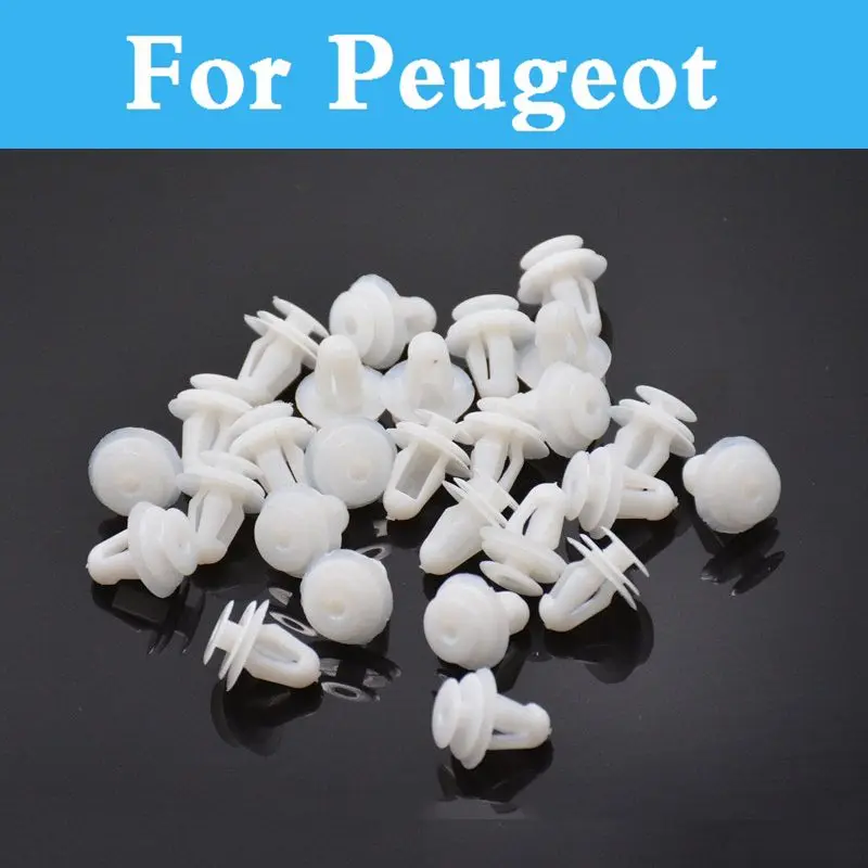 50pcs Car Door Push Clip White Lined Cover Rivet Fasteners For Peugeot 107 108 2008 308 3008 507 206 207 208 Gti 301 307 | Автомобили и
