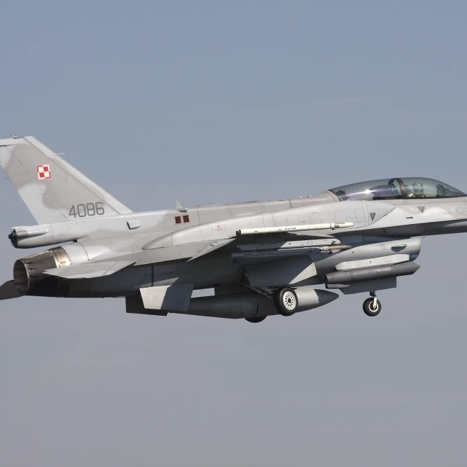 A Polish F-16D Block 52 in flight over Germany Poster Print (34 x 22)