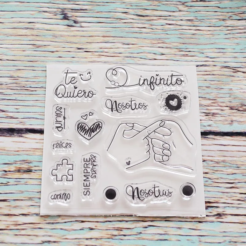 

Spanish nosoteas Transparent clear stamp for DIY Scrapbooking/Card Making/Kids Christmas Fun Decoration Supplies