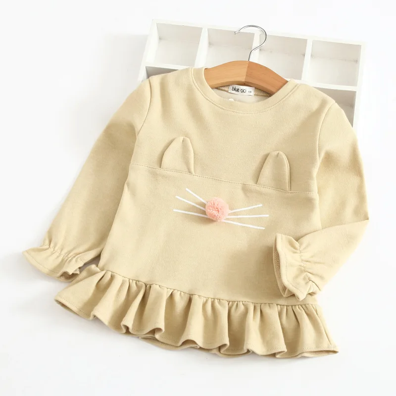 Girls Dress 2018 Fashion Girls Ruffles Dresses Long Sleeve Kids Clothes 