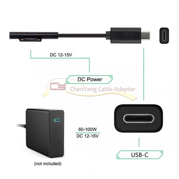 

Type-C USB-C Power Plug to DC 7.9*5.5mm Jack ThinkPad X1 Carbon Input Charge Cable 45w for Mac book Laptop Phone