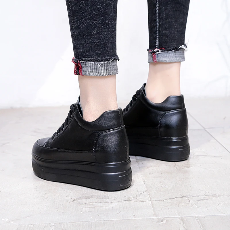 

Free shipping Increased 8cm in autumn and winter women's shoes 2019 new tide was thin and plush sponge cake thick bottom