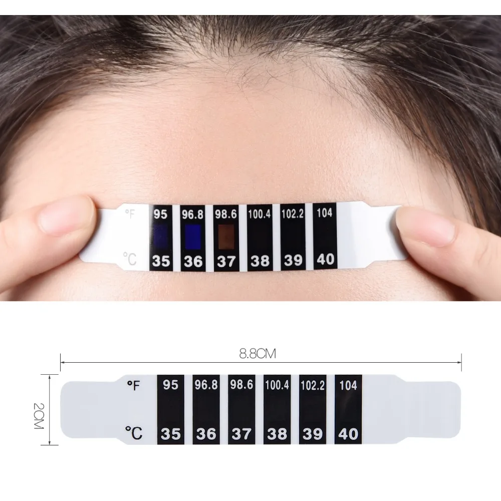 10 Pcs Forehead Reusable Thermometer Baby Head Strip Thermometer Kids
