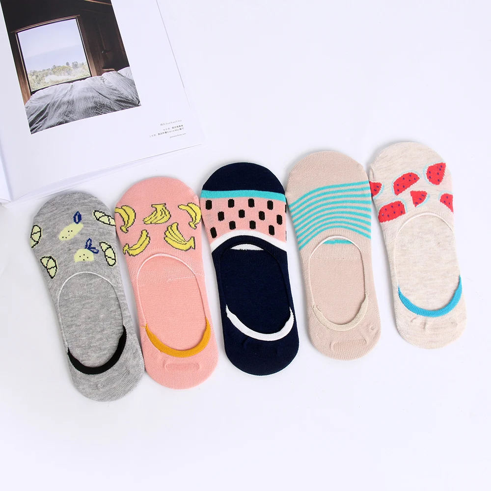 

1pair cute Casual Colorful fruit Invisible Short Socks Woman Sweat summer comfortable girl female women's ankle low boat socks