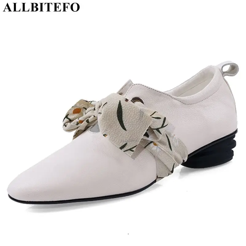 

ALLBITEFO natural genuine leather high heels sweet party women heels office ladies shoes spring autumn high heel shoes