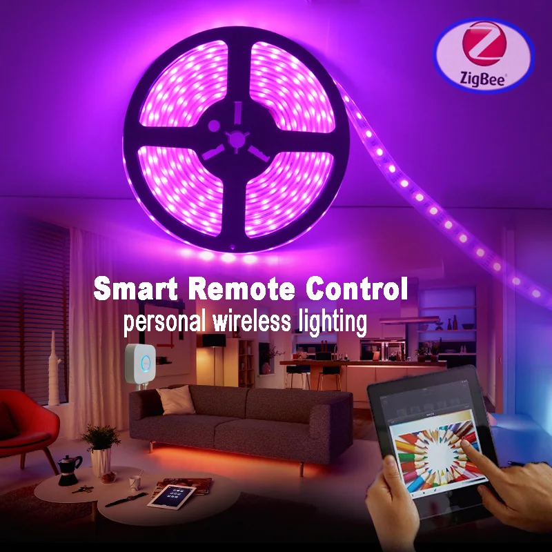 Jiawen zigbee smart RGB RGBW CT LED light strip Work with