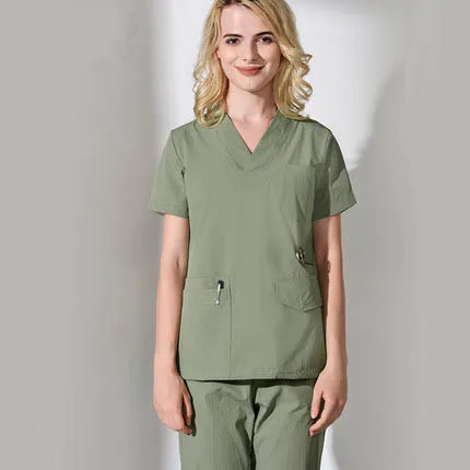 

Unisex Medical Scrub Sets Short Sleeve Nurses Uniform Doctors Clothing Set Dental Clinic Work Overalls Surgical Gown Lab Coat