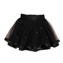 Летние горячие продажи: бальное шифон платье для девочек юбка-пачка с бисером черная юбка-пачка для девочек жемчужные пушистые юбки из тюля для девочек Pettiskirt