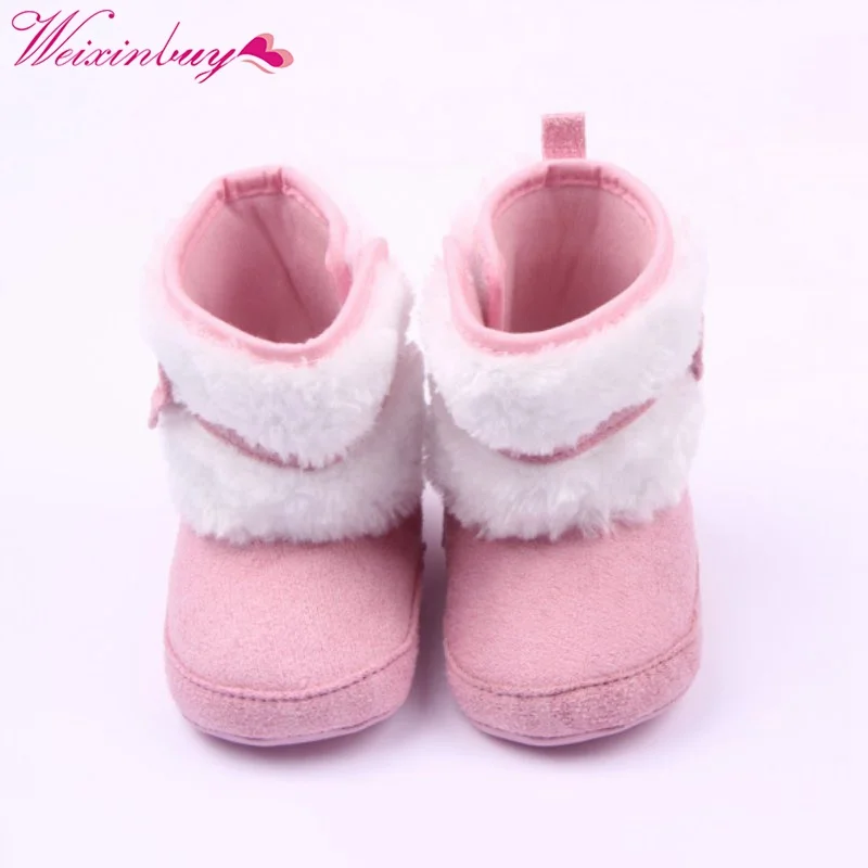 

Autumn Winter Toddler Girls Warm Cute Bow Shoes Soft Furry Baby Infant Boots