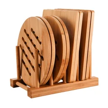 Бамбуковый Trivet коврик набор для горячей посуды/чайник/Чугун/стеклянные емкости/горшок сверхмощный горячий горшок держатель/кастрюли/посуда/миски