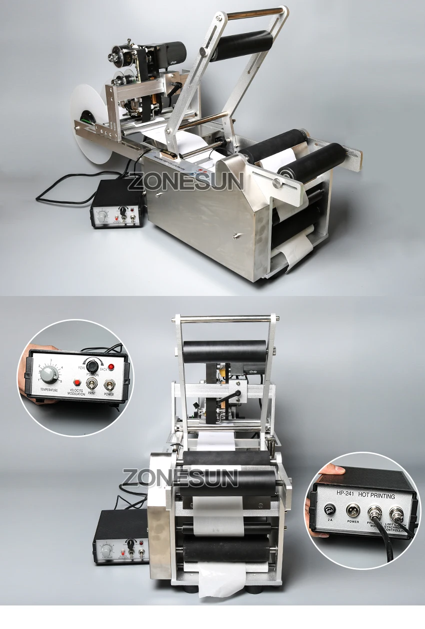 ZONESUN LT-50D полуавтоматическая этикеточная машина лекарств бутылка медицина бутылка с принтером даты печатная этикеточная машина