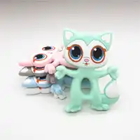 Chenkai 10 ชิ้น BPA ฟรีซิลิโคน Cat Fox Teether DIY การ์ตูนน่ารักเคี้ยวจี้เด็ก Pacifier Dummy Sensory สัตว์ของเล่นของขวัญ
