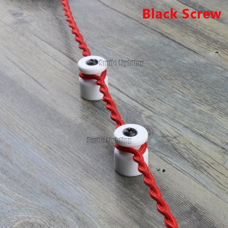 Porcelain insulators 6/15/100 Pieces Porcelain Insulator Wall Wiring Cable Fixings Twisted Cord Ceramic Insulators Guider with Screw Parts