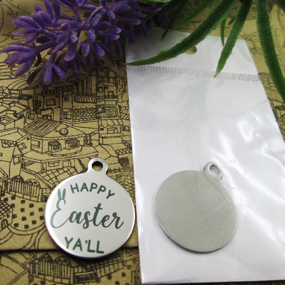 20 шт.-«happy Easter ya'll» очаровательыне нержавеющие больше стилей для выбора амулеты «сделай сам» подвески для колье