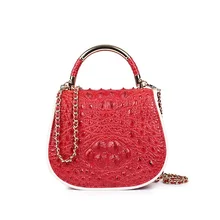 Трехходовая Дизайнерская Женская Маленькая седельная сумка из натуральной крокодиловой кожи, женская сумка через плечо, мини сумка на цепочке