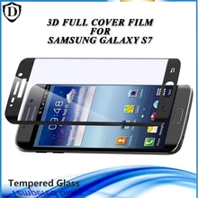 New Arrival 3D Tempered Glass For Samsung S7 Full Cover 4 Color Screen Protector Film with wooden box