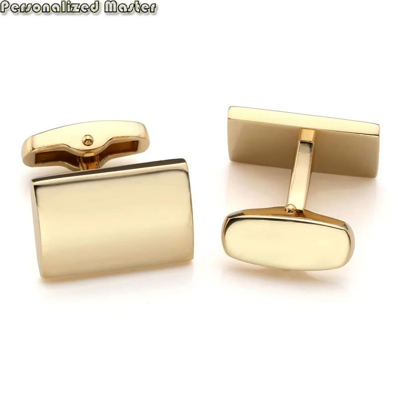 Personalized Master Customized Letters Men's Stainless Steel Gold Shirt Sleeves Stud Cufflinks Engraving Name Date | Украшения и