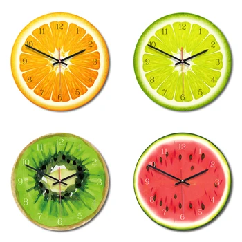 

Creative Fruit Wall Clock Lime Modern Kitchen Colorful Wall Watch Home Decor Living Room Clock Tropical Fruit Wall Art Timepiece