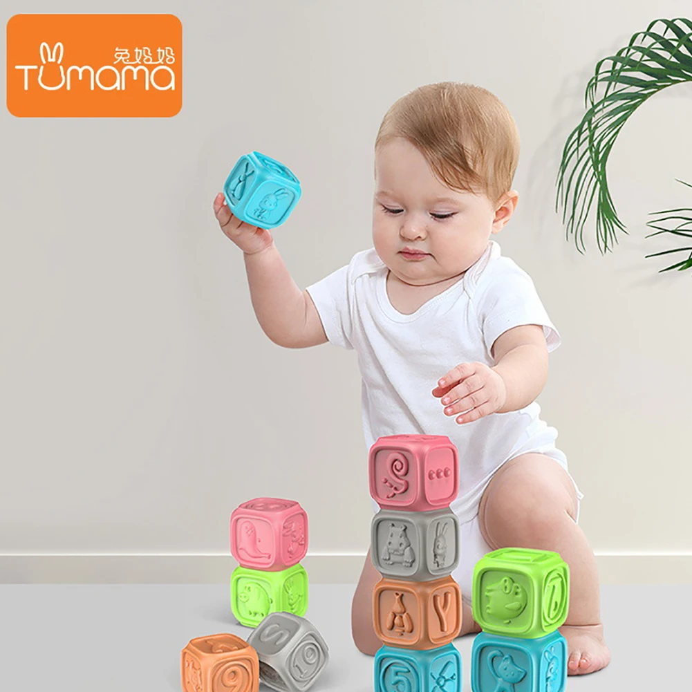 10 шт. Tumama младенцев руки хватать шары Building Block Игрушка-пазл для раннего развития игрушка