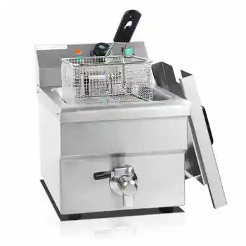 

220V Stainless Steel Electric Fryer Single Cylinder Electric Food Fryer French Fries Maker Machine With Top Cover