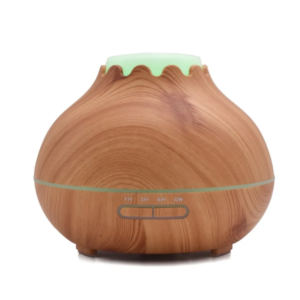 

400ml Aroma Essential Oil Diffuser Ultrasonic Wood Grain Air Humidifier with 7 Color Changing LED Lights for Office Home