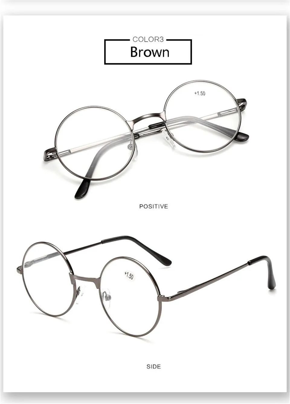 Iboode ретро металлические круглые очки для чтения с диоптриями+ 1,0 1,5 2,0 2,5 3,0 3,5 унисекс очки для чтения при дальнозоркости для женщин и мужчин