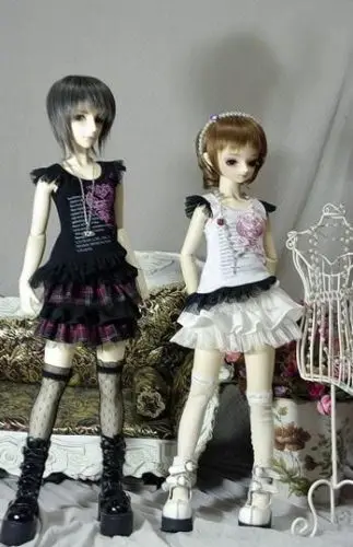 [Wamami] 06 # кружевная юбка/рубашка черно белая для 1/4 MSD 1/3 SD DZ AOD BJD Dollfie|bjd dollfie|dollfie 1/4bjd dz
