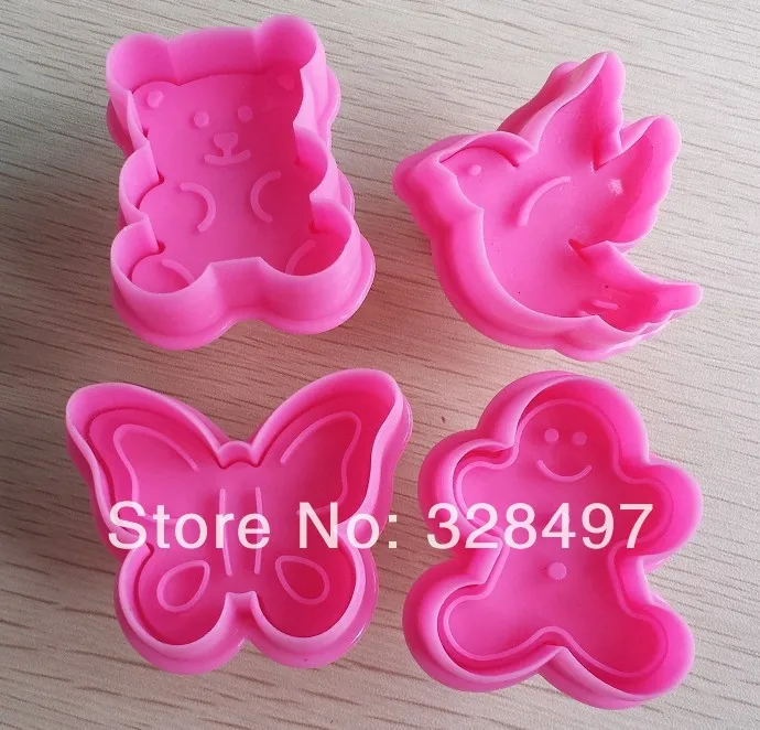 

4pcs Zoology pattern shape biscuit machine plunger paste sugar craft decoration bakeware cake tool 020003