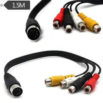 

5 Pin Male Din Plug to 4 RCA Phono Female Plugs Audio Cable Wire Cord Connector 10pcs/lot