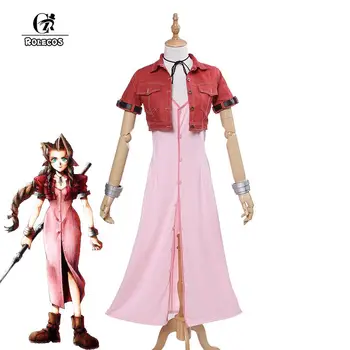 

ROLECOS Brand New Japanese Game Final Fantasy VII 7 Cosplay Costumes Aerith Aeris Gainsborough Cosplay Costumes Pink Dress