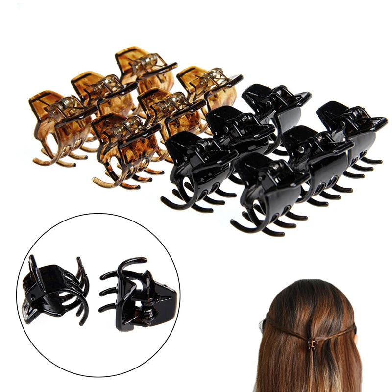 

12 Pcs Women Girls Hair Accessory Styling Plastic Mini Clip Claw Clamp 2 Colors