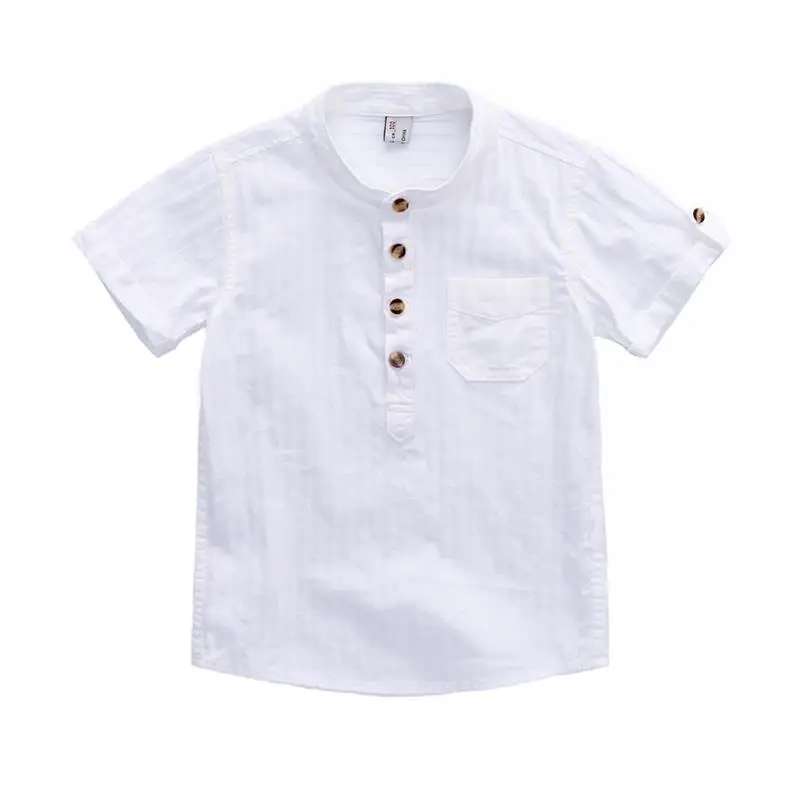 

Spring Summer Children Baby Toddler Boy Cotton Short Sleeve White Tee Shirts Baby Stripe Blouse Kid Korean Top Shirts