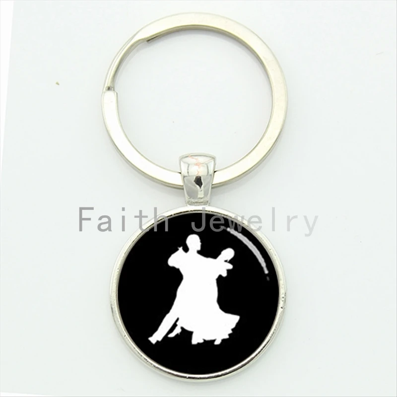 

Charming dancing key chain romantic lovers ballroom dancing keychain elegant modern jewelry Customized gift for dancers KC586