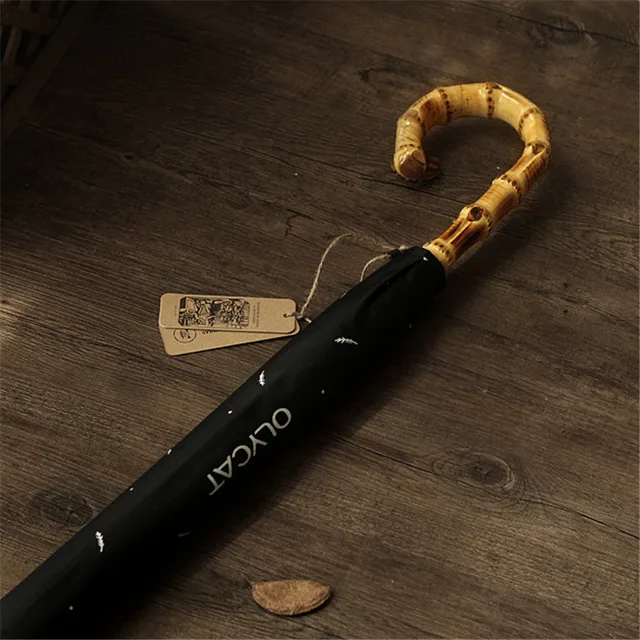US $23.19 Hot Sale Top Brand Large Quality Rain Umbrella Men Retro Bamboo Rattan Curved Handle Strong Windpro