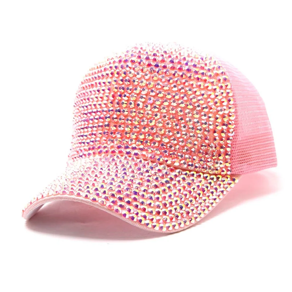 Бейсбольная кепка со стразами модная уличная летняя Алмазная Повседневная дышащая в сеточку точечная дрель Кепка-унисекс# BL5