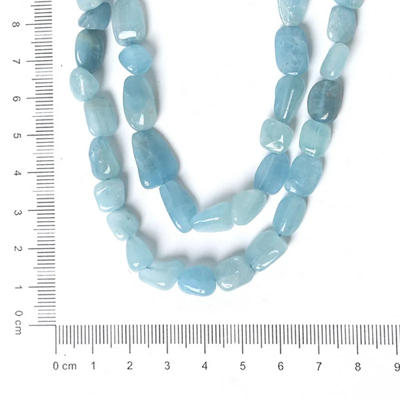 8-15mm 38cm/str Approx 35pcs Natural Sea Blue Treasure Stone Beads Chips Beads For Jewelry Making Necklace Bracelet DIY