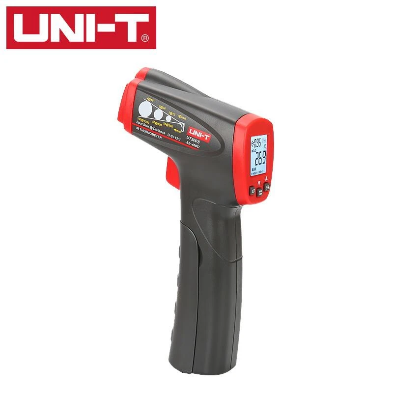 

Temperature Gun Non-contact Infrared IR Laser Digital Thermometer Uni T UT300S -32C- 400C C/F Selection Dual dispaly Backlight