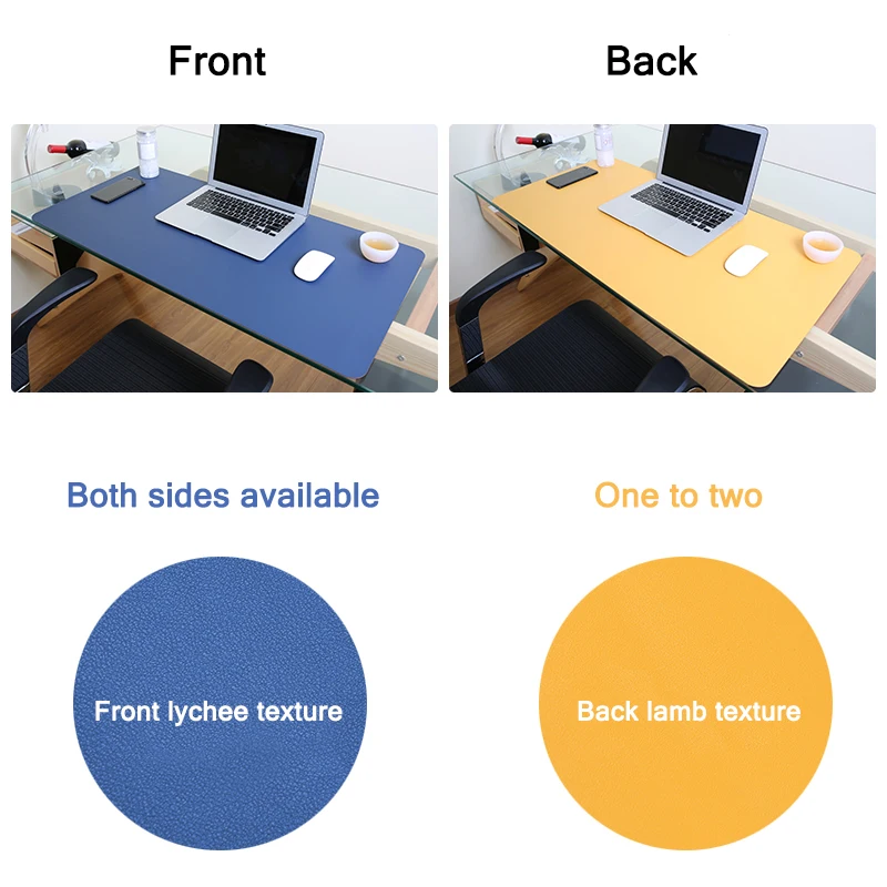 Полиуретановый нескользящий коврик для мыши с обеих сторон, большой размер 800x400 мм, мягкий кожаный Гладкий коврик для мыши, водонепроницаемый коврик для мыши для офиса, дома, игр